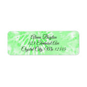 緑のパーソナライズされた絞り染め返却宛名ラベル ラベル (正面)