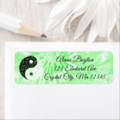 緑のパーソナライズされた絞り染め返却宛名ラベル ラベル (インサイチュ)