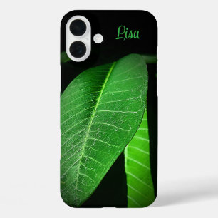 緑のパーソナライズされた葉Apple iPhoneケース iPhone 16 Plusケース