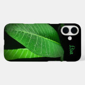 緑のパーソナライズされた葉Apple iPhoneケース Case-Mate iPhoneケース (裏面 (横))