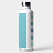 緑のパーソナライズされた青の一時停止の息を吐き出す ウォーターボトル (右面)
