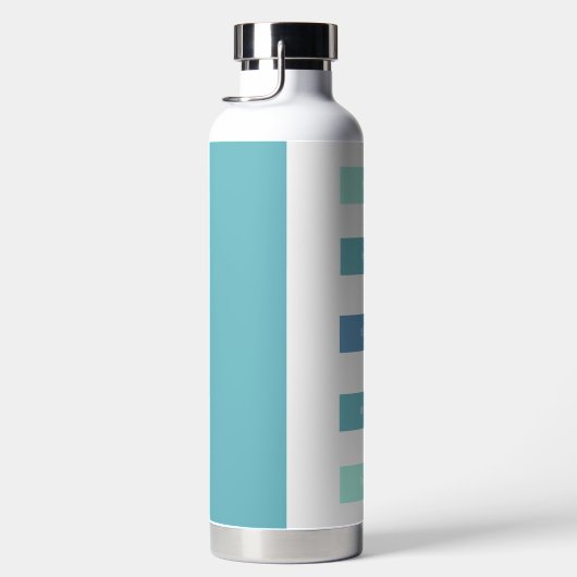 緑のパーソナライズされた青の一時停止の息を吐き出す ウォーターボトル (右面)