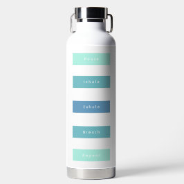 緑のパーソナライズされた青の一時停止の息を吐き出す ウォーターボトル