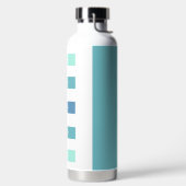 緑のパーソナライズされた青の一時停止の息を吐き出す ウォーターボトル (左面)