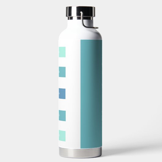 緑のパーソナライズされた青の一時停止の息を吐き出す ウォーターボトル (左面)