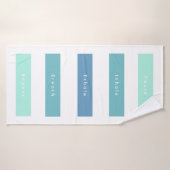 緑のパーソナライズされた青の一時停止の息を吐き出す バスタオル (バスタオル)