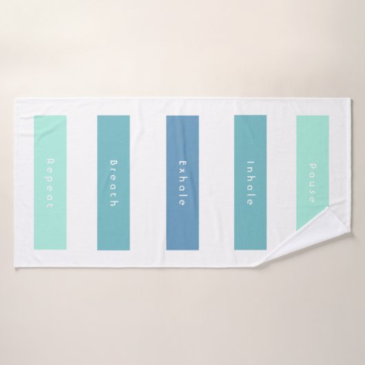 緑のパーソナライズされた青の一時停止の息を吐き出す バスタオル (バスタオル)