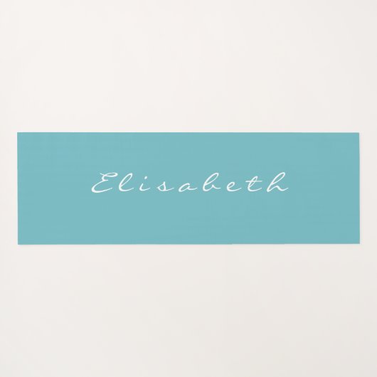 緑のパーソナライズされた青の一時停止の息を吐き出す ヨガマット (裏面(横))