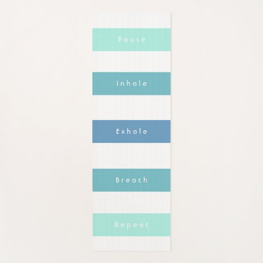 緑のパーソナライズされた青の一時停止の息を吐き出す ヨガマット (正面)