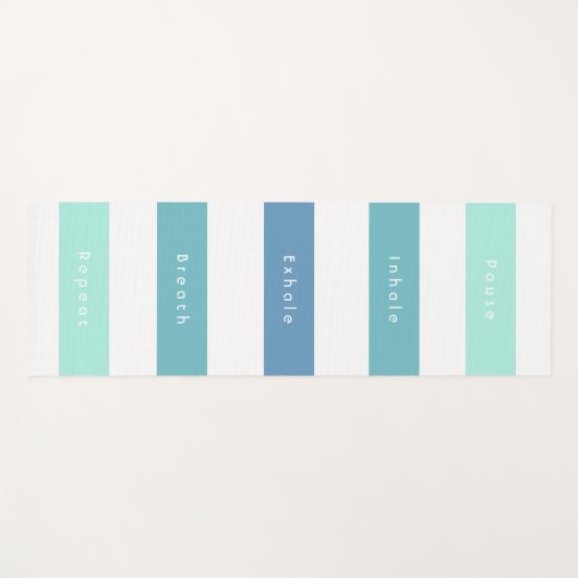 緑のパーソナライズされた青の一時停止の息を吐き出す ヨガマット (正面(横))