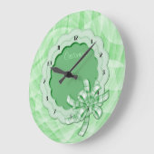 緑のパーソナライズされた鱗片付き枠壁時計 ラージ壁時計 (傾斜)