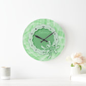 緑のパーソナライズされた鱗片付き枠壁時計 ラージ壁時計 (ホーム)