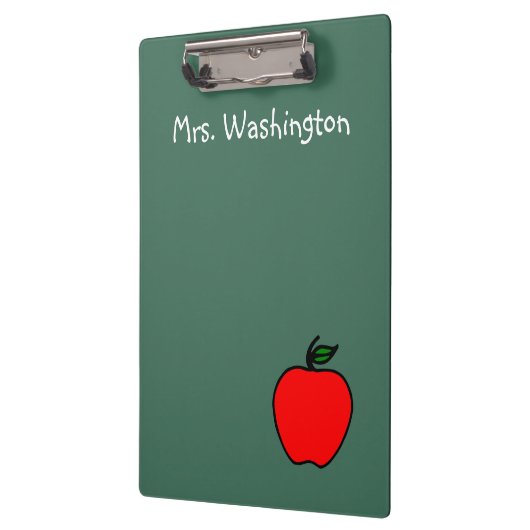 緑のパーソナライズされた黒板先生クリップボード クリップボード (左)