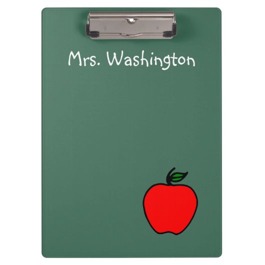 緑のパーソナライズされた黒板先生クリップボード クリップボード (正面)