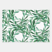 緑のパーム葉の透明水色 ラッピングペーパーシート (正面)