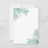 緑のパーム離れのトロピカルエレガントリプライRSVP 出欠カード (裏面)
