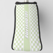 緑のパ市松模様にターン ゴルフヘッドカバー (回転90)