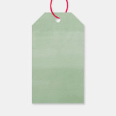 緑のヒイラギの赤い金ゴールドの水色クリスマス ギフトタグ (裏面)