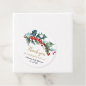 緑のヒイラギ赤金ゴールド水色ベビーシャワー フェイバータグ (インサイチュ)