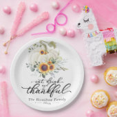 緑のヒマワリ白かぼちゃ感謝祭 ペーパープレート (パーティー)