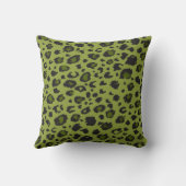 緑のヒョウのプリントの枕 クッション (裏面)