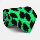 緑のヒョウ- Deathrockの首のタイ ネクタイ (ロール)