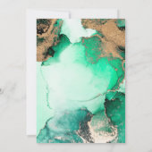 緑のヒール、バルーン、緑の大理石退職後 招待状 (裏面)