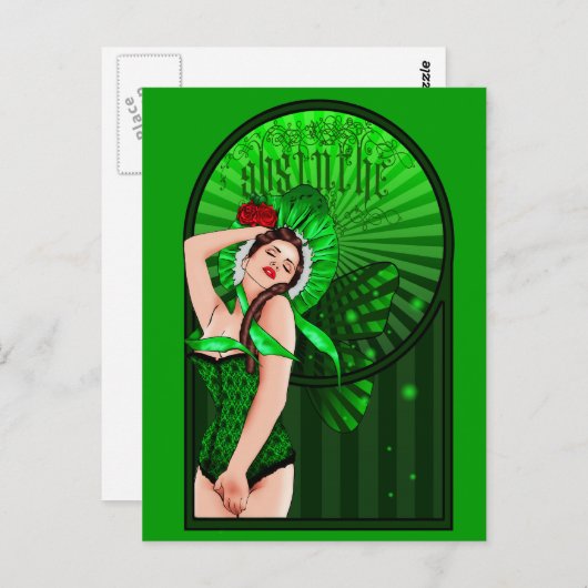 緑のビクトリアン妖精はがき ポストカード (正面/裏面)