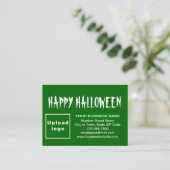 緑のビジネスのハロウィーンの挨拶 エンクロージャーカード (スタンド正面)