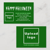 緑のビジネスのハロウィーンの挨拶 エンクロージャーカード (正面/裏面)