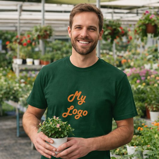 緑のビジネス ロゴ Tシャツ