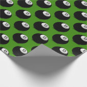緑のビリヤード8球 ラッピングペーパー (角)