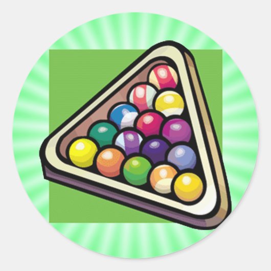 緑のビリヤード;プール ラウンドシール (正面)