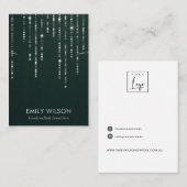 緑のビロードの明かりの紐ネックレスバンドディスプレイ  名刺 (正面/裏面)