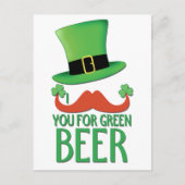 緑のビール生姜のムラサキのクローバーを口ひげ ポストカード (正面)