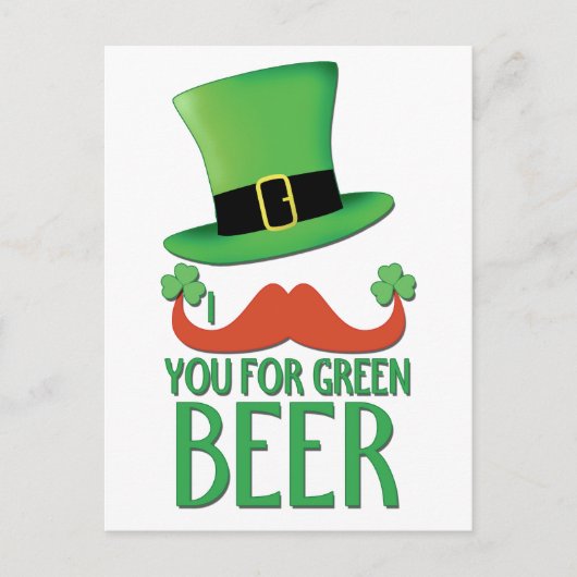 緑のビール生姜のムラサキのクローバーを口ひげ ポストカード (正面)