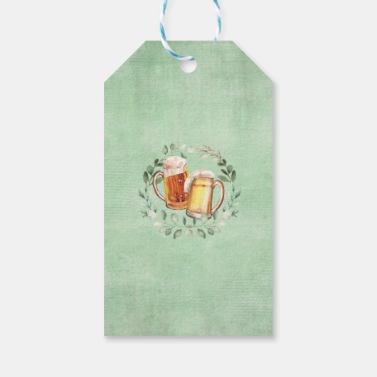 緑のビール&応援大人の男の誕生日パーティー ギフトタグ (裏面)