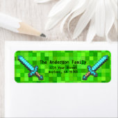 緑のピクセルのマイニングブロックゲーマーカスタムアドレス ラベル (インサイチュ)