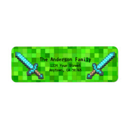 緑のピクセルのマイニングブロックゲーマーカスタムアドレス ラベル