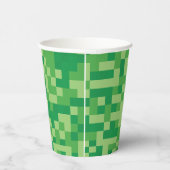 緑のピクセル化されたビデオゲーム誕生日パーティー 紙コップ (右)
