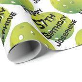 緑のピクルボール(名前をカスタムすると番号)  ラッピングペーパー (ロールコーナー)