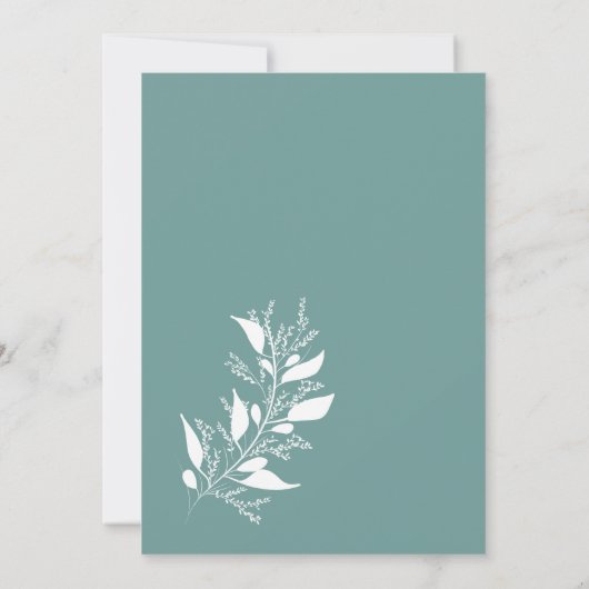 緑のピンエレガントクのヤドリギの枝 招待状 (裏面)