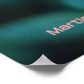 緑のピンクのバラ ポスター (角)