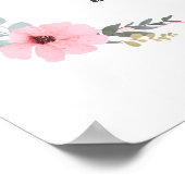 緑のピンクのユーカリ赤ちゃんシャワー歓迎サイン ポスター (角)