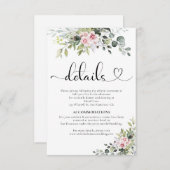 緑のピンクのローズ結婚のエンクロージャカード エンクロージャーカード (正面/裏面)