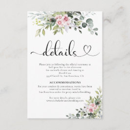 緑のピンクのローズ結婚のエンクロージャカード エンクロージャーカード