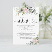 緑のピンクのローズ結婚のエンクロージャカード エンクロージャーカード (スタンド正面)