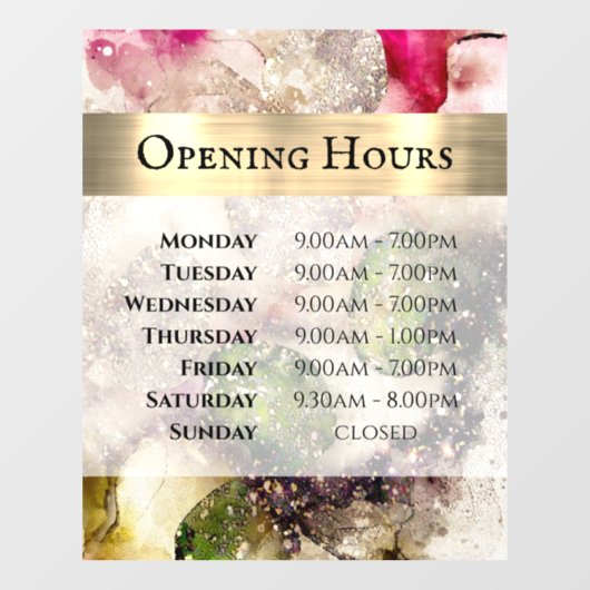 緑のピンクの水の色の開口時間ウィンドウの付着 ウィンドウサイン (シート)