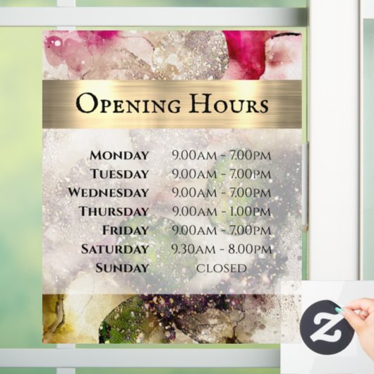 緑のピンクの水の色の開口時間ウィンドウの付着 ウィンドウサイン (ホーム)