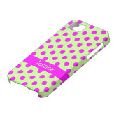 緑のピンクの水玉模様パタガーリーーン名 Case-Mate iPhoneケース (下部)